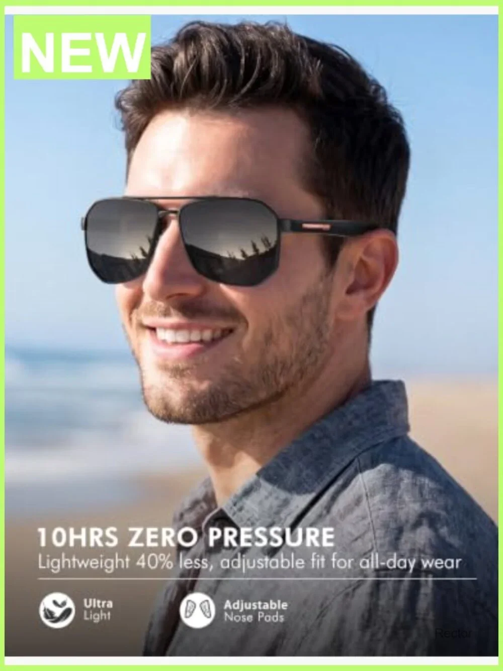 Square Aviator Sunglasses Polarized UV400 Polygon Shades Accessories